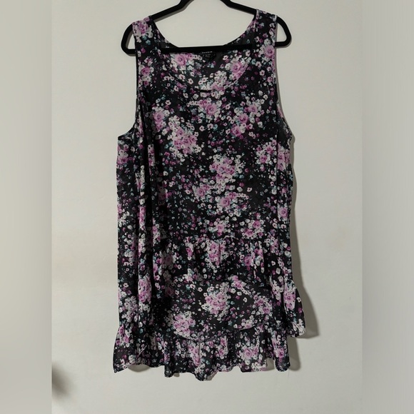 Torrid - Purple Floral Chiffon Ruffle High-low Blouse - Picture 1 of 5